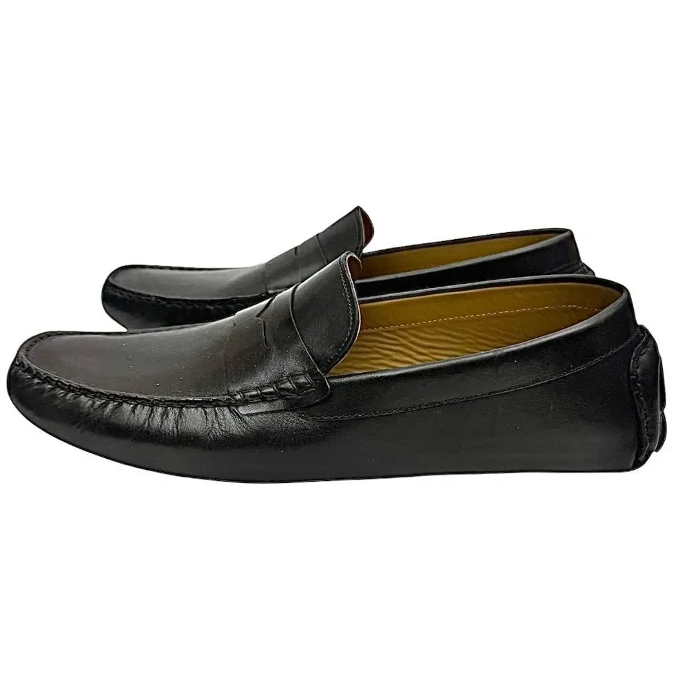 Vince Camuto Black Leather Men’s Driving Moc Pre-Owned EUC Size 14 Medium